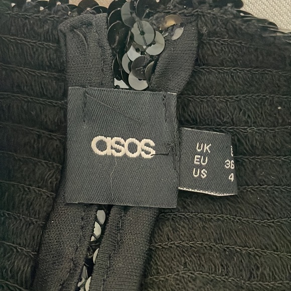 NEW WOT ASOS black sequin mini skirt - Picture 4 of 4